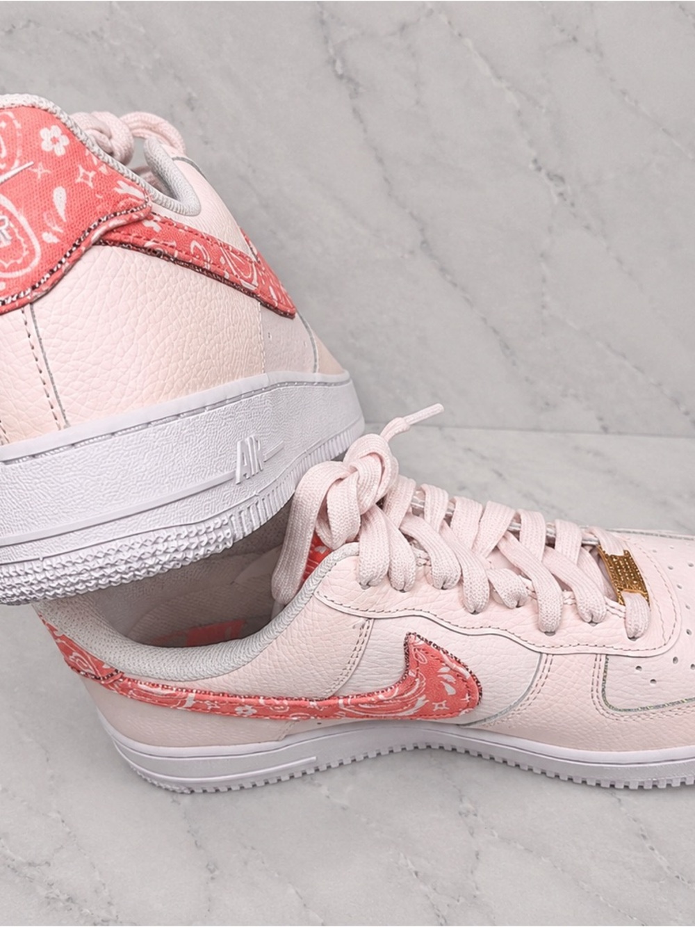 Custom Nike Air Force 1 Pink Paisley Crystal Sneakers | Women’s 9.5 - Picture 8 of 10